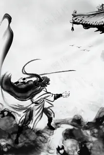 功夫武功中国风水墨 功夫武功中国风水墨