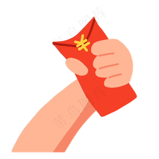 红色通用一只手拿红包,免抠元素