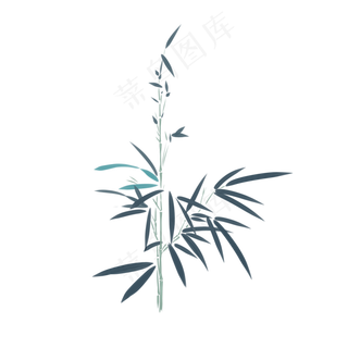 国画竹子意境山水画竹叶