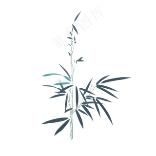 国画竹子意境山水画竹叶