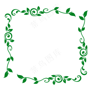 绿色花藤装饰边框