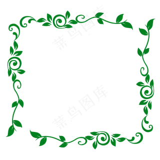 绿色花藤装饰边框