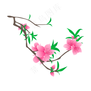 卡通免扣粉色花朵