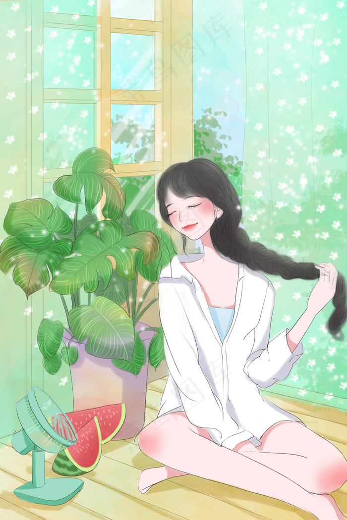 唯美浪漫清凉夏日(3545X5315(DPI:300))psd模版下载