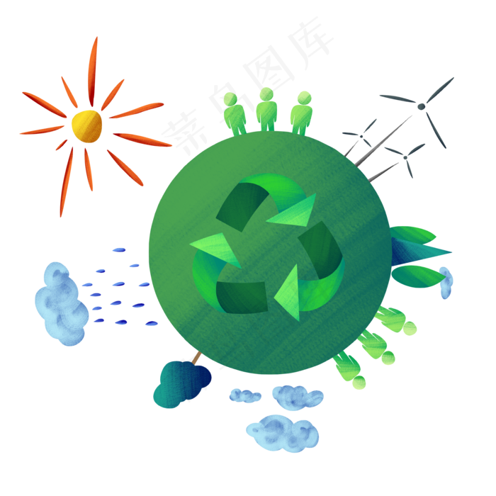 爱护环境环保插画