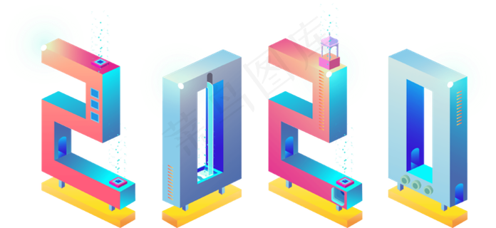 科技立体创意2020,免抠元素