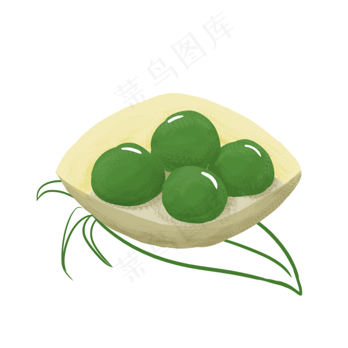 清明吃青团海报元素