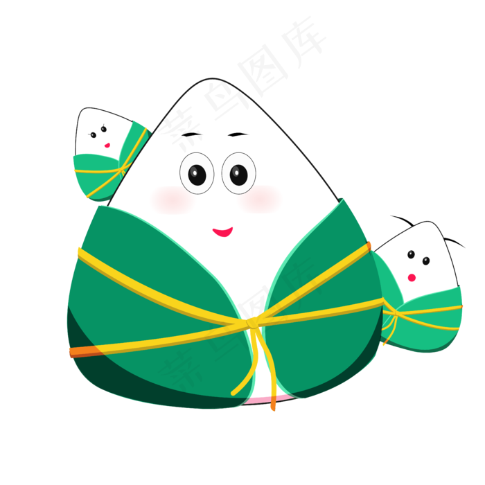 端午节卡通粽子团圆