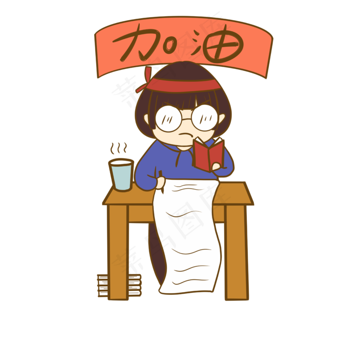 高考冲刺加油少女免扣图(2480X2480(DPI:299))psd模版下载