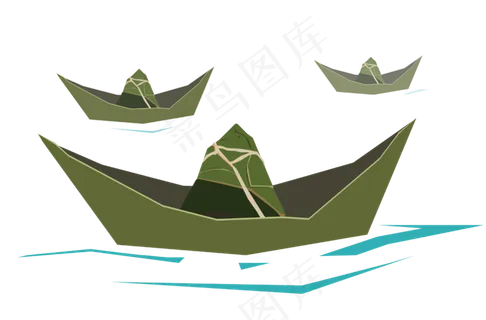 矢量端午节粽子赛龙舟