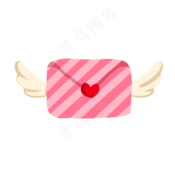 手绘爱情信封插画