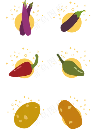 简约卡通立秋处暑农作物图形元素