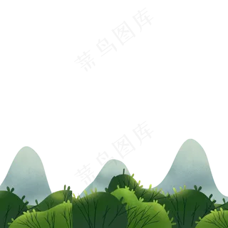 卡通绿色山峰下载