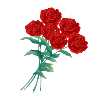 红色玫瑰花束