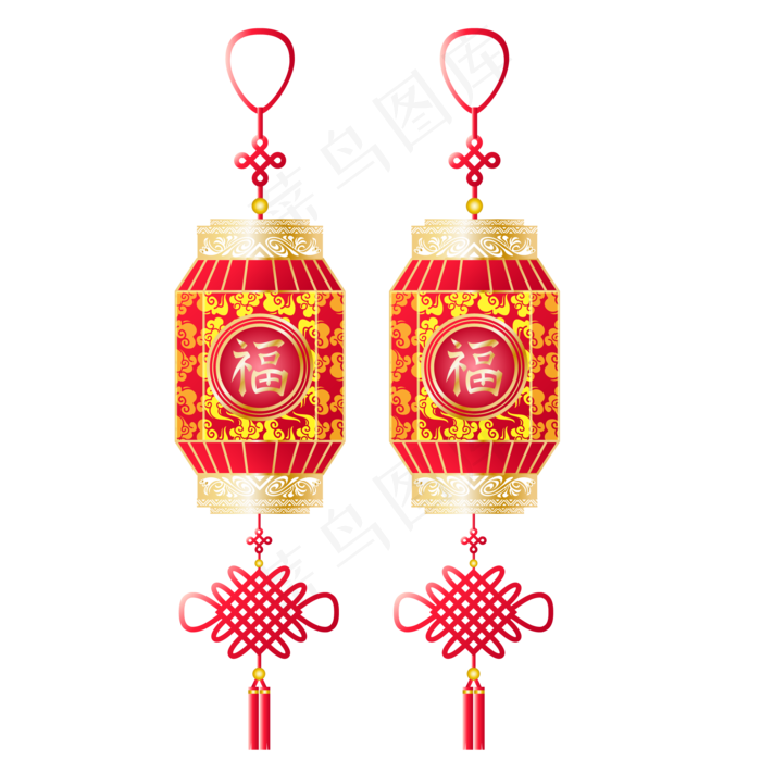 新年春节古风灯笼(2000*2000px 300 dpi )ai矢量模版下载
