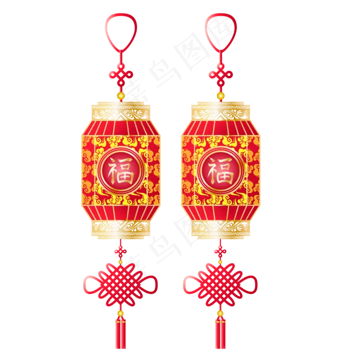 新年春节古风灯笼(2000*2000px 300 dpi )ai矢量模版下载