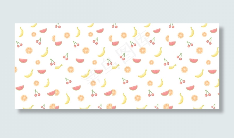 卡通水果蔬菜无缝背景