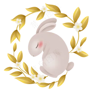 中秋节玉兔和金叶子