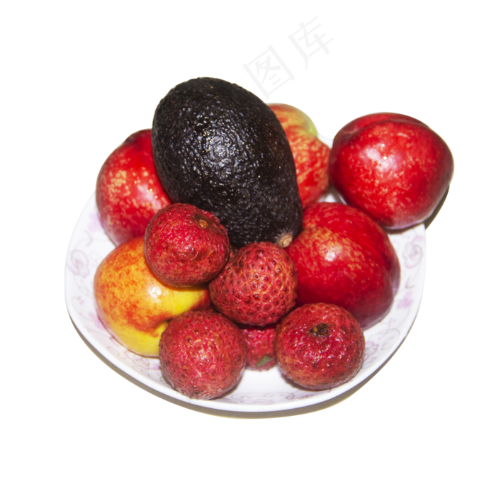 暖色系牛油果荔枝油桃夏天水果免