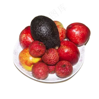 暖色系牛油果荔枝油桃夏天水果免