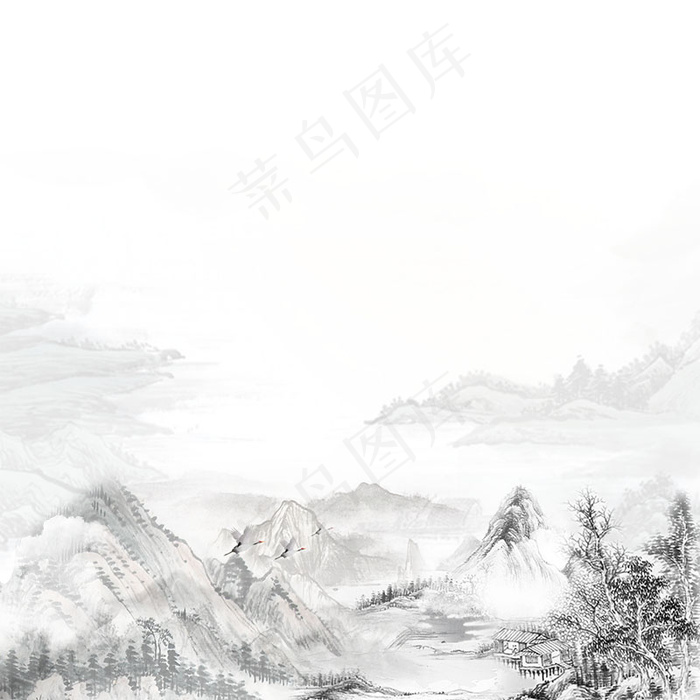 复古风格水墨画电商淘宝背景图