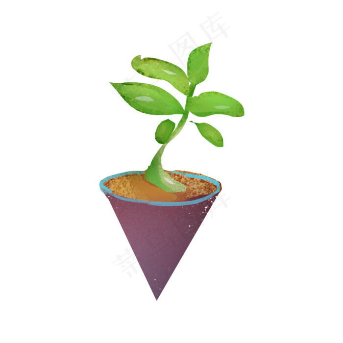 手绘春天小嫩芽插画风格