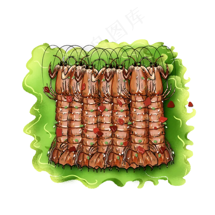 皮皮虾麻辣烧烤小龙虾,免抠元素(2000X2000(DPI:300))psd模版下载