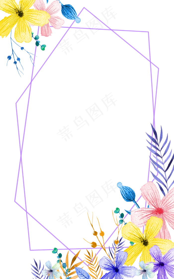 夏日装饰花框梦幻少女(2500X4000(DPI:300))psd模版下载