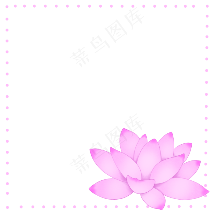 卡通荷花边框(3000X3000(DPI:300))psd模版下载