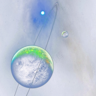 彩色创意星球元素,免抠元素