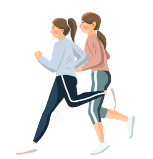 卡通人物运动跑步插画,免抠元素