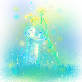 梦幻鼠花叶子,免抠元素