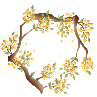 小清新桂花枝丫花环