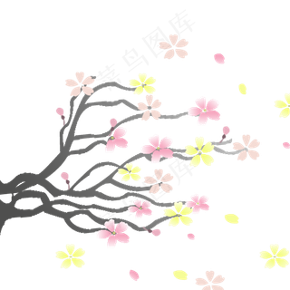 春分樱花树浪漫樱花免抠