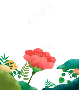 立春手绘花草植物png素材,免抠元素