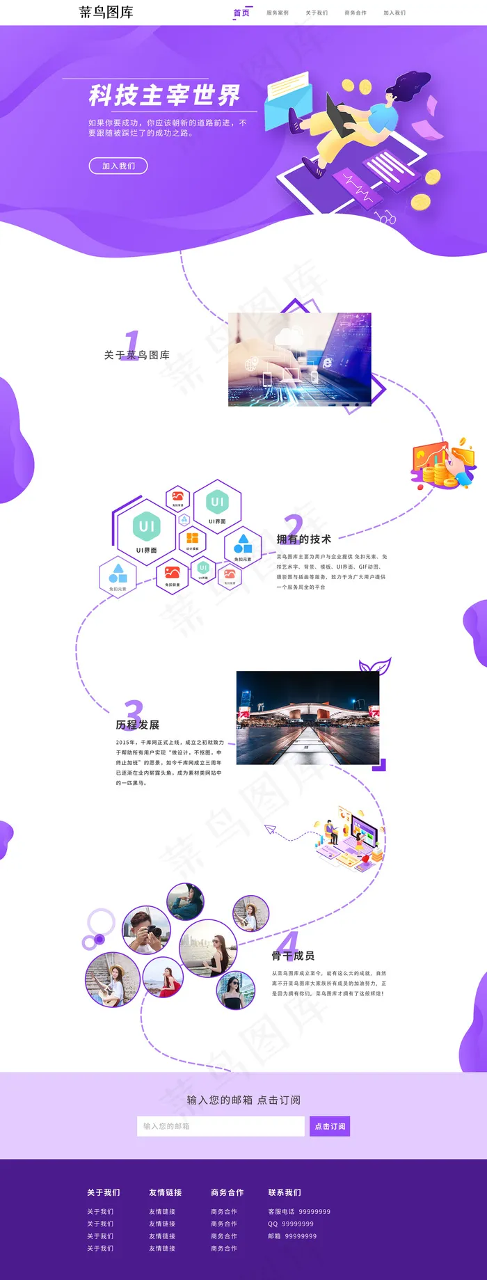 紫色渐变简约大气设计感网页官网(750*3160px 72 dpi )psd模版下载