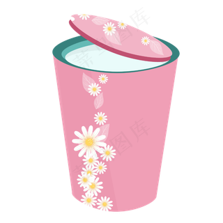 五一劳动节粉色清新垃圾桶