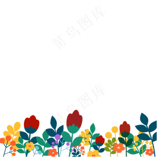 AI小清新彩色花朵边框