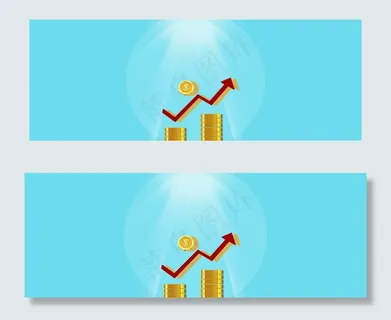 理财金币蓝色电商金融商务banner