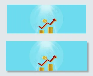 理财金币蓝色电商金融商务banner