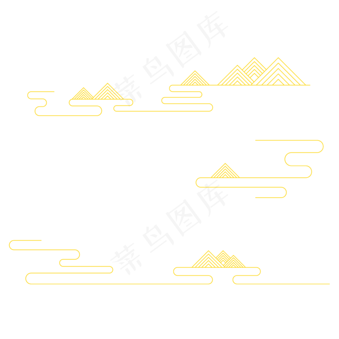 中式金色祥云花纹,免抠元素