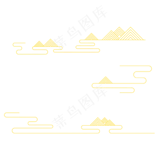 中式金色祥云花纹,免抠元素