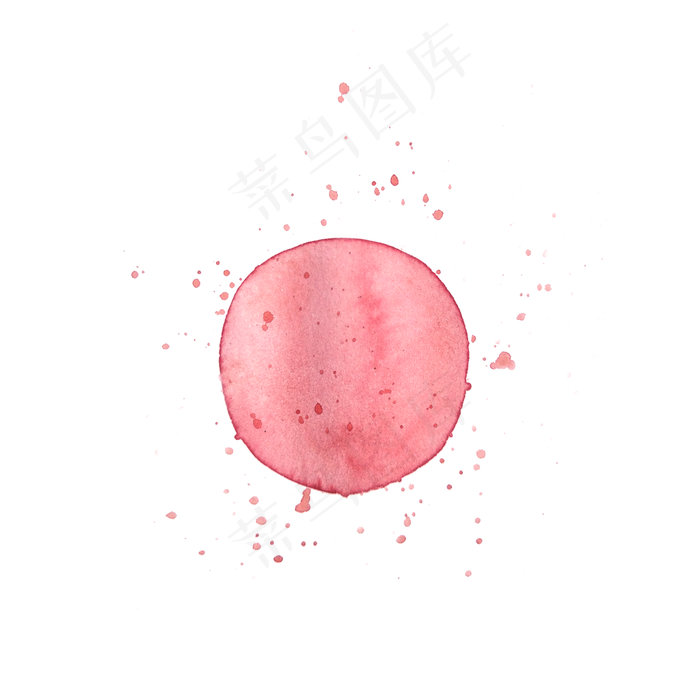 圆形粉色水彩涂鸦(2000*2000px 72 dpi )