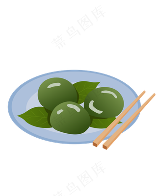 矢量卡通绿色青团