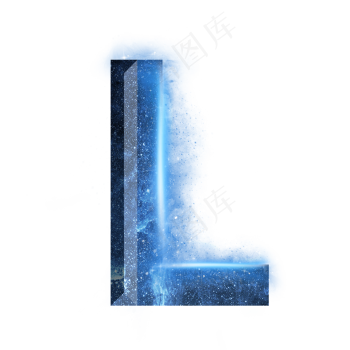 炫酷蓝色星空星辰字母L(3000X3000(DPI:300))psd模版下载