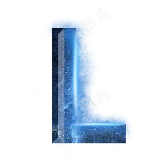 炫酷蓝色星空星辰字母L