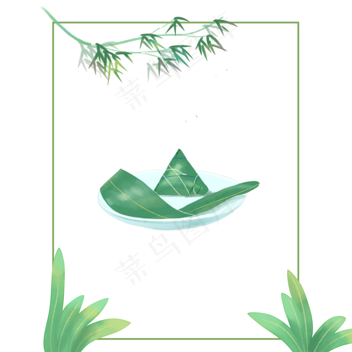 端午节边框粽子(2000X2000(DPI:300))psd模版下载