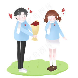 情人节情侣送玫瑰花