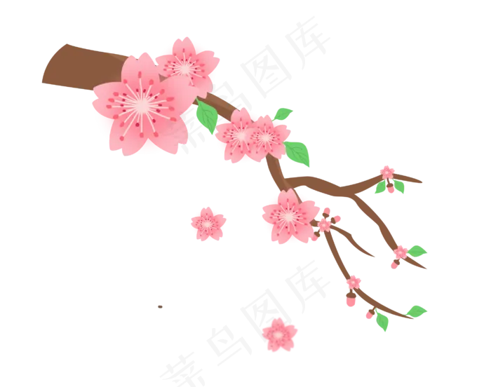 粉嘟嘟的樱花插图(2905X2289(DPI:300))psd模版下载