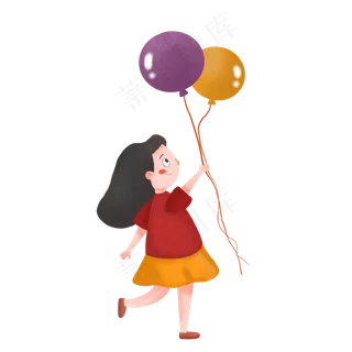 儿童节卡通小女生